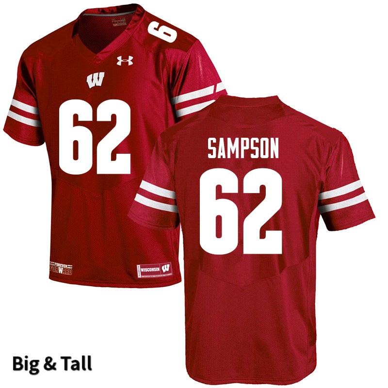 Wisconsin Badgers Men's #62 Cormac Sampson NCAA Under Armour Authentic Red Big & Tall College Stitched Football Jersey QS40V84NW